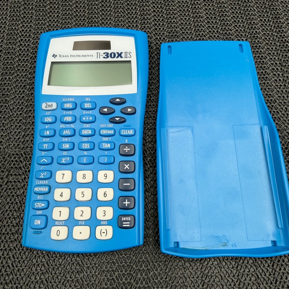 Texas Instruments TI-30XIIS Scientific Calculator Blue with Cover Solar Battery